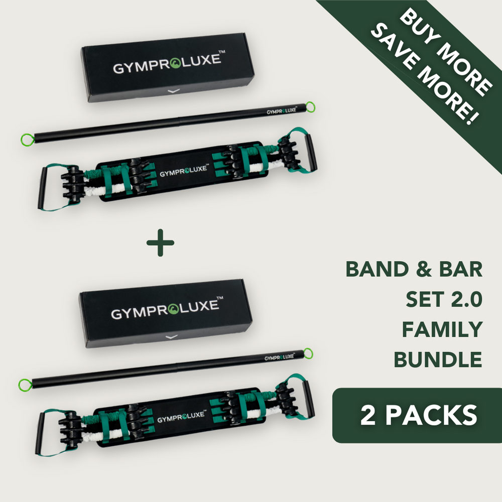 Band Set Home Gym Pro Resistance Bands Gymproluxe Band Bar Set (Family Pack Bundle)